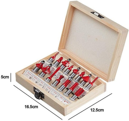 110V Router Tool, 800W Wood Trim Router, 30000RPM Electric Hand Trimmer, Palm Router with 15x 1/4” Router Bits & 2x Trim Guides for Woodworking Tools, Adjustable Base Height w/Scale