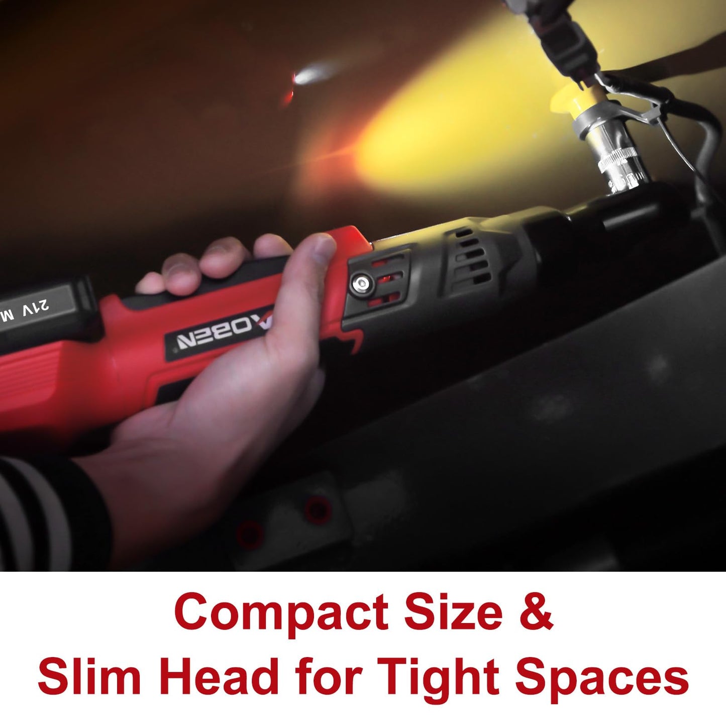 AOBEN Cordless Electric Ratchet Wrench Set, 3/8" 12V Power Ratchet Tool Kit With 2 Packs 2000mAh Lithium-Ion Battery And Charger