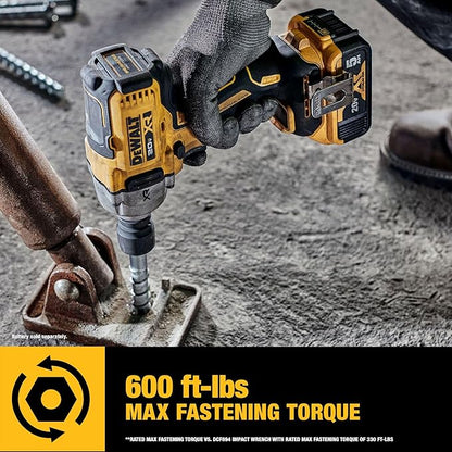 DEWALT 20V MAX Cordless Impact Wrench, 1/2' Hog Ring, Includes LED Work Light and Belt Clip, Bare Tool Only (DCF891B)