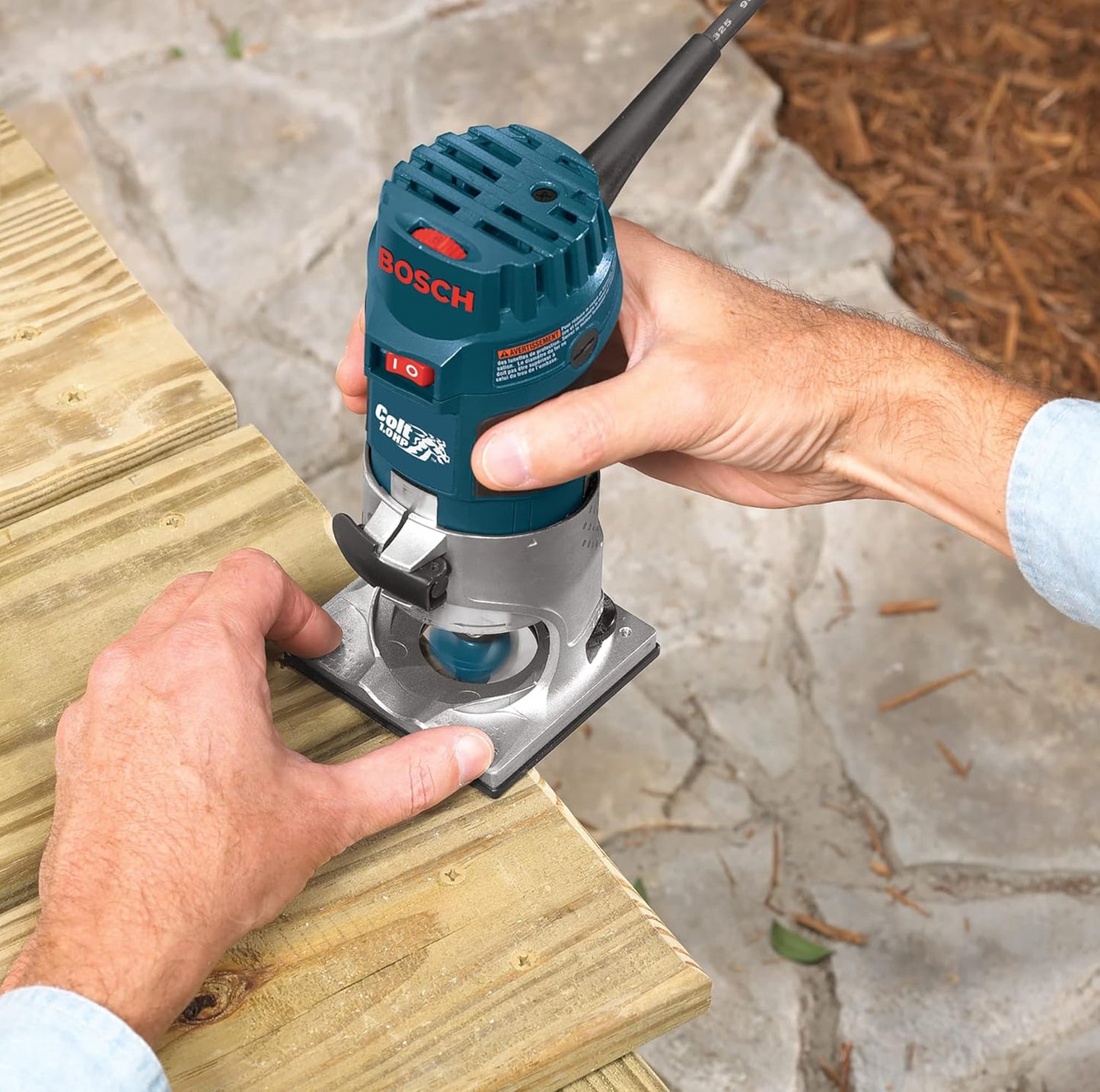 BOSCH PR20EVS Colt 1.0 HP Variable-Speed Palm Router - 5.6 Amp Motor, Soft Start, Constant ResponsCircuitry, Ergonomic Grip, Rugged Aluminum Base, Quick-Clamp System, 1/4" Collet