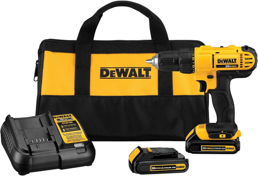 DEWALT 20V Max Cordless Drill/Driver Kit, 2 Batteries and Charger Included (DCD771C2)